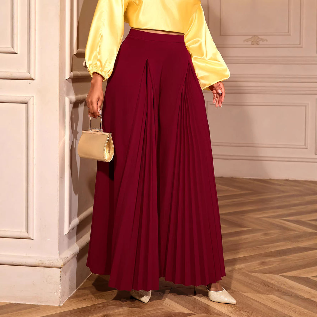 Pantalons plissés pour femmes taille haute et élégant plissé Mirla
