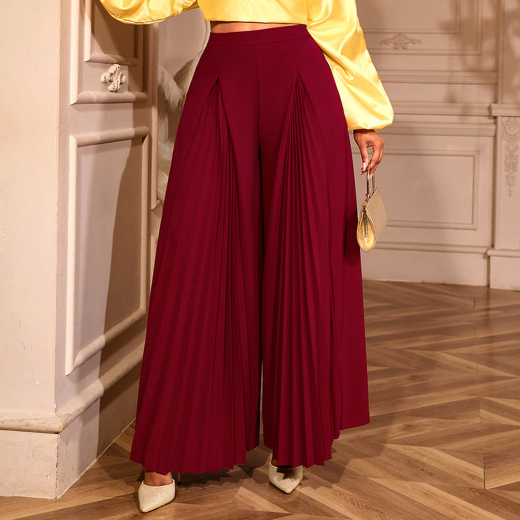 Pantalons plissés pour femmes taille haute et élégant plissé Mirla