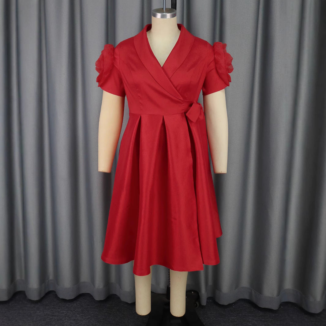 Robe portefeuille pour femmes avec des manches bouffantes volumineuses Mirla