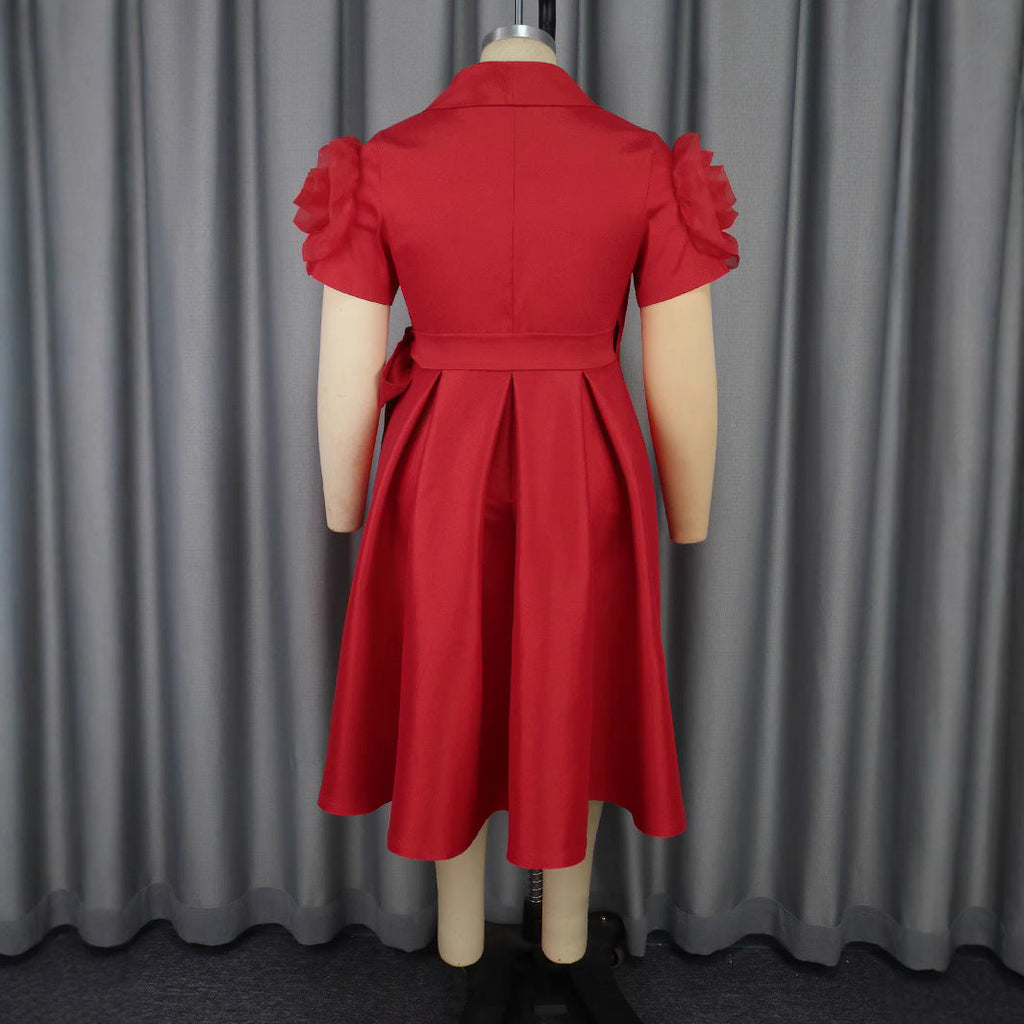 Robe portefeuille pour femmes avec des manches bouffantes volumineuses Mirla
