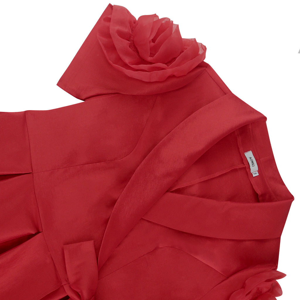 Robe portefeuille pour femmes avec des manches bouffantes volumineuses Mirla