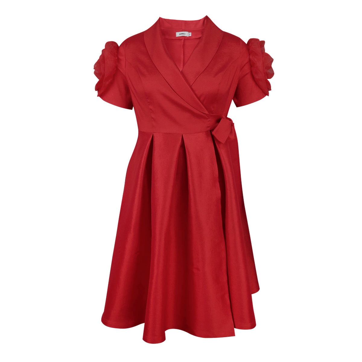 Robe portefeuille pour femmes avec des manches bouffantes volumineuses Mirla