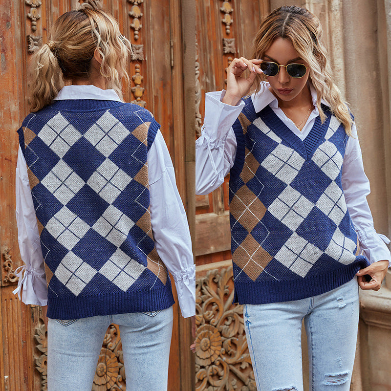 Mia | Gilet en tricot à motif écossais classique et confortable
