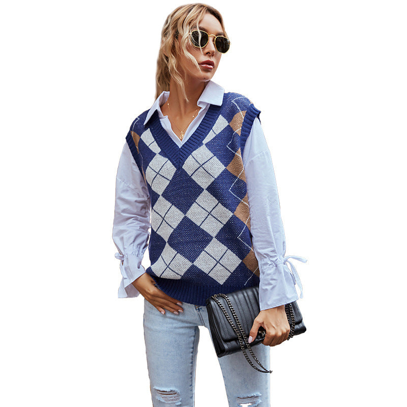 Mia | Gilet en tricot à motif écossais classique et confortable