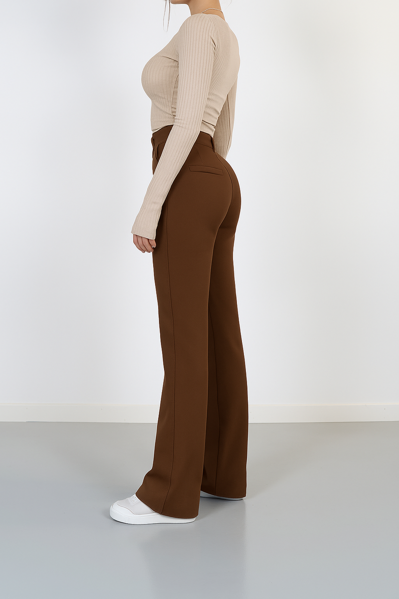 Pantalon Femme | Taille Haute & Jambes Droites