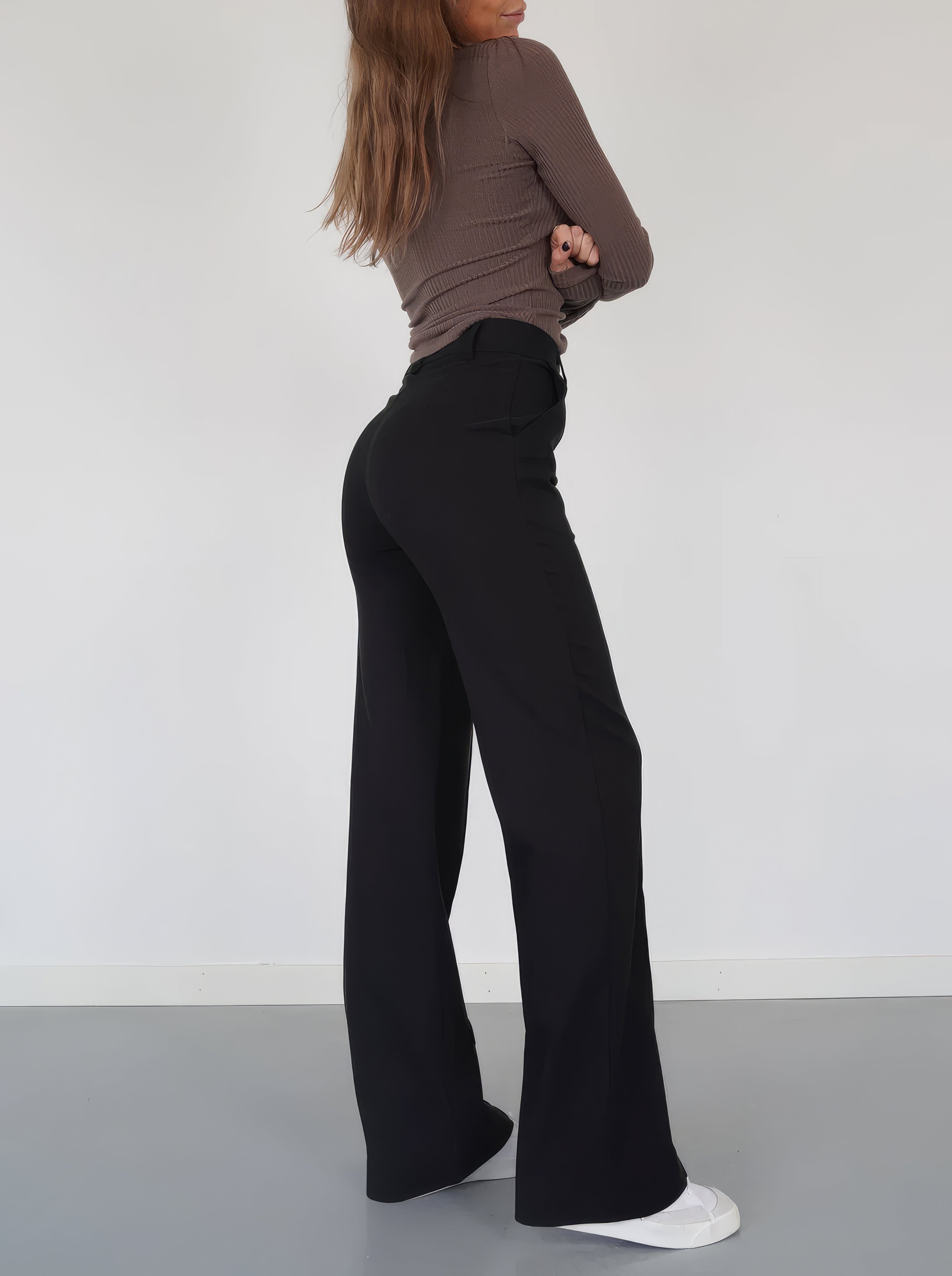 Pantalon Femme | Taille Haute & Jambes Droites