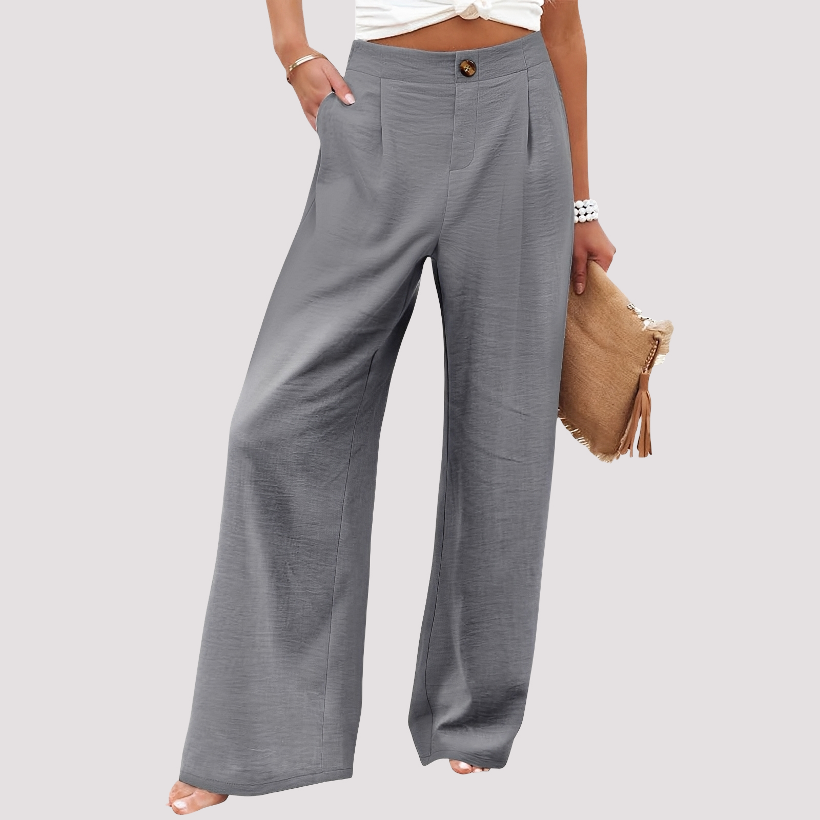 Pantalon Femme | Jambe Large & Confort Taille Haute