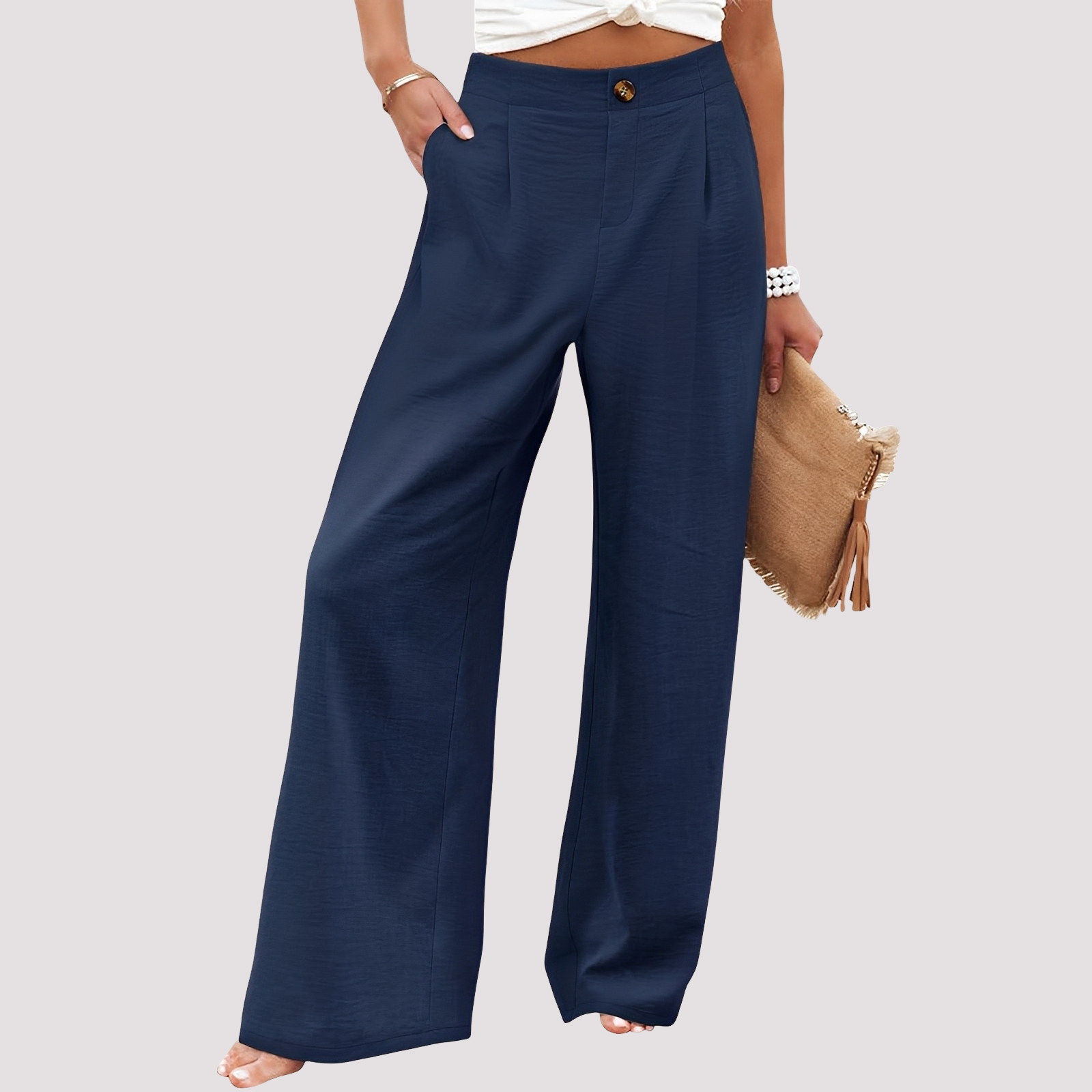 Pantalon Femme | Jambe Large & Confort Taille Haute