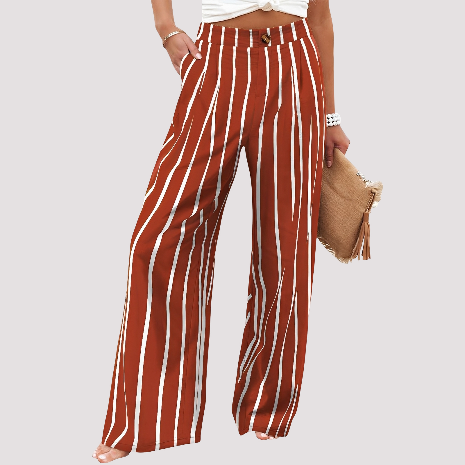 Pantalon Femme | Jambe Large & Confort Taille Haute