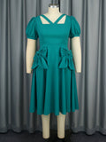Robe Femme Bekväm avec Détails Volumineux en Nœud Mirla