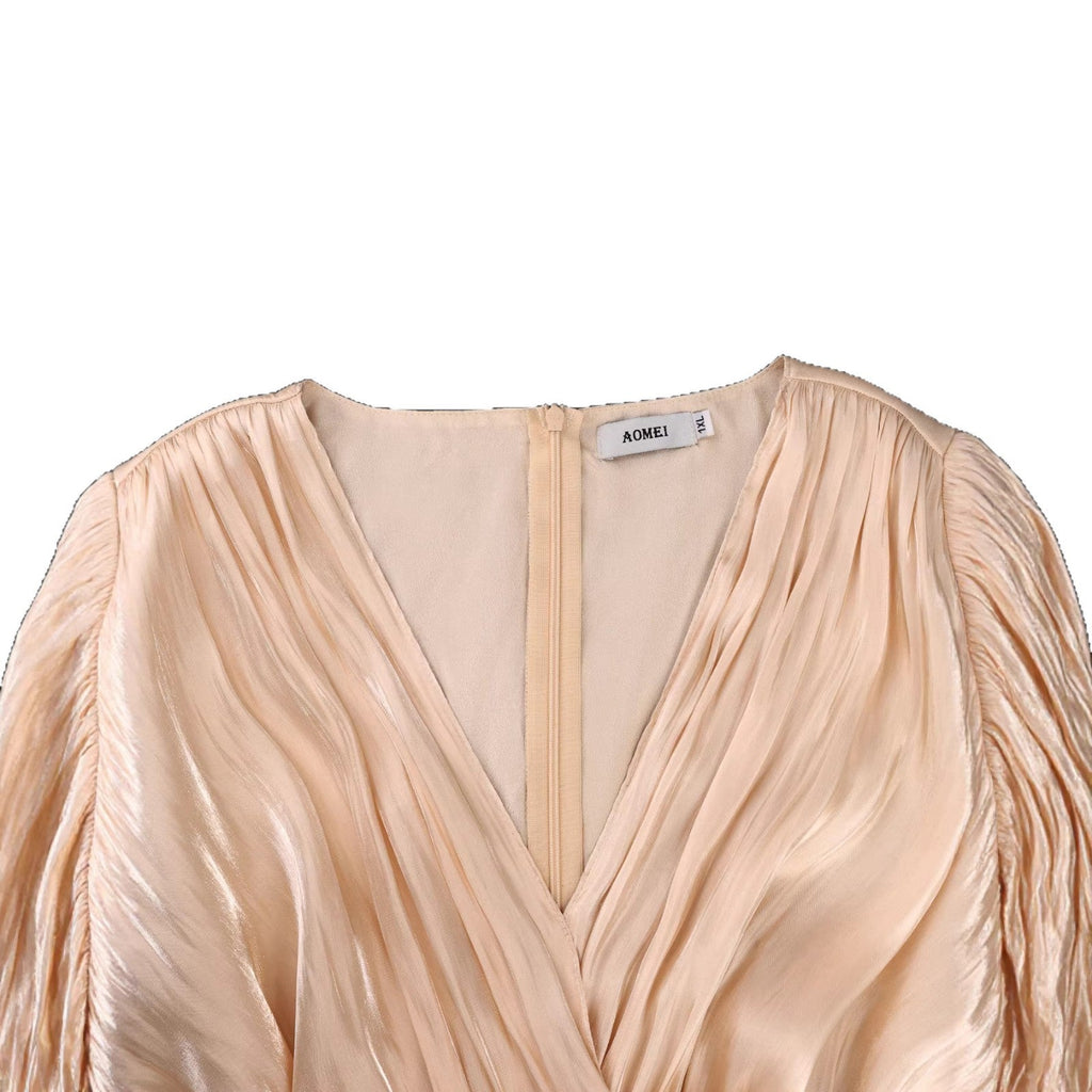 Robe Maxi Flottante pour Femmes avec Élégantes Manches Volantes et Ceinture Mirla