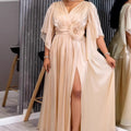 Robe Maxi Flottante pour Femmes avec Élégantes Manches Volantes et Ceinture Mirla