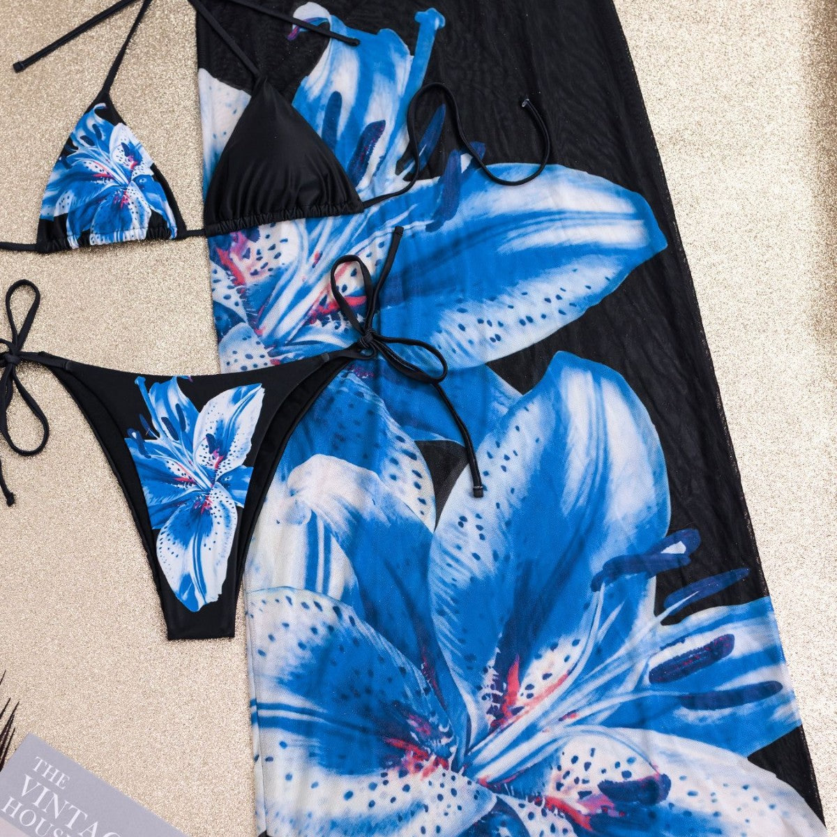 Bikinis élégants pour femmes avec cape fleurie Mirla