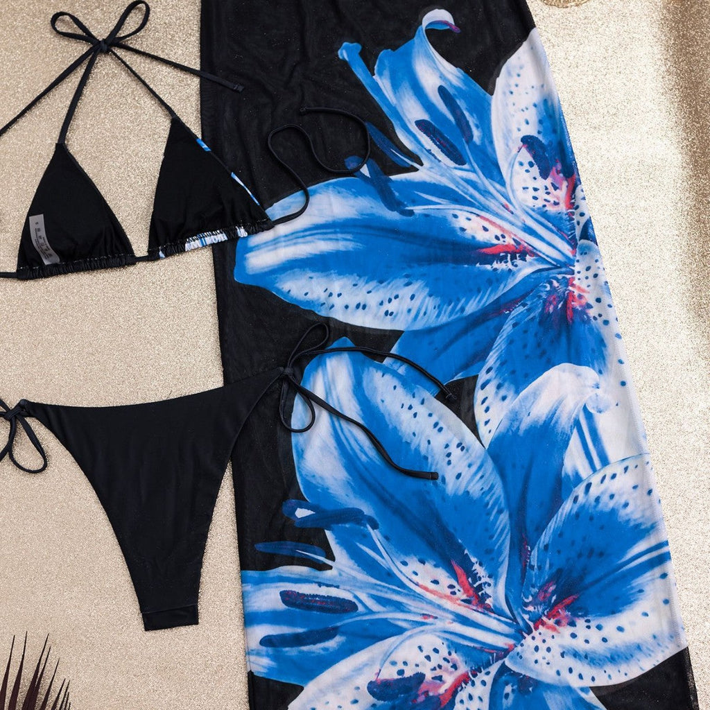 Bikinis élégants pour femmes avec cape fleurie Mirla