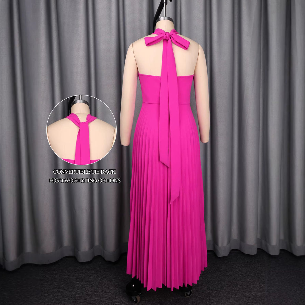 Robe maxi femme avec découpe asymétrique et appliqués de roses décoratifs Mirla