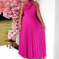 Robe maxi femme avec découpe asymétrique et appliqués de roses décoratifs Mirla