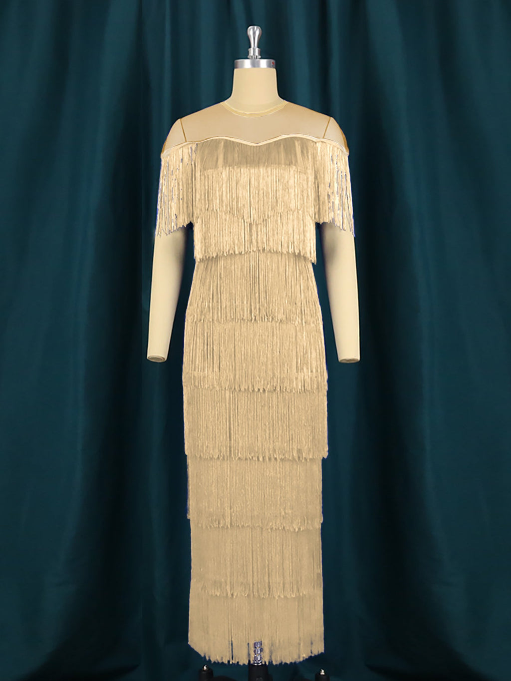 Robe maxi femme avec franges Mirla