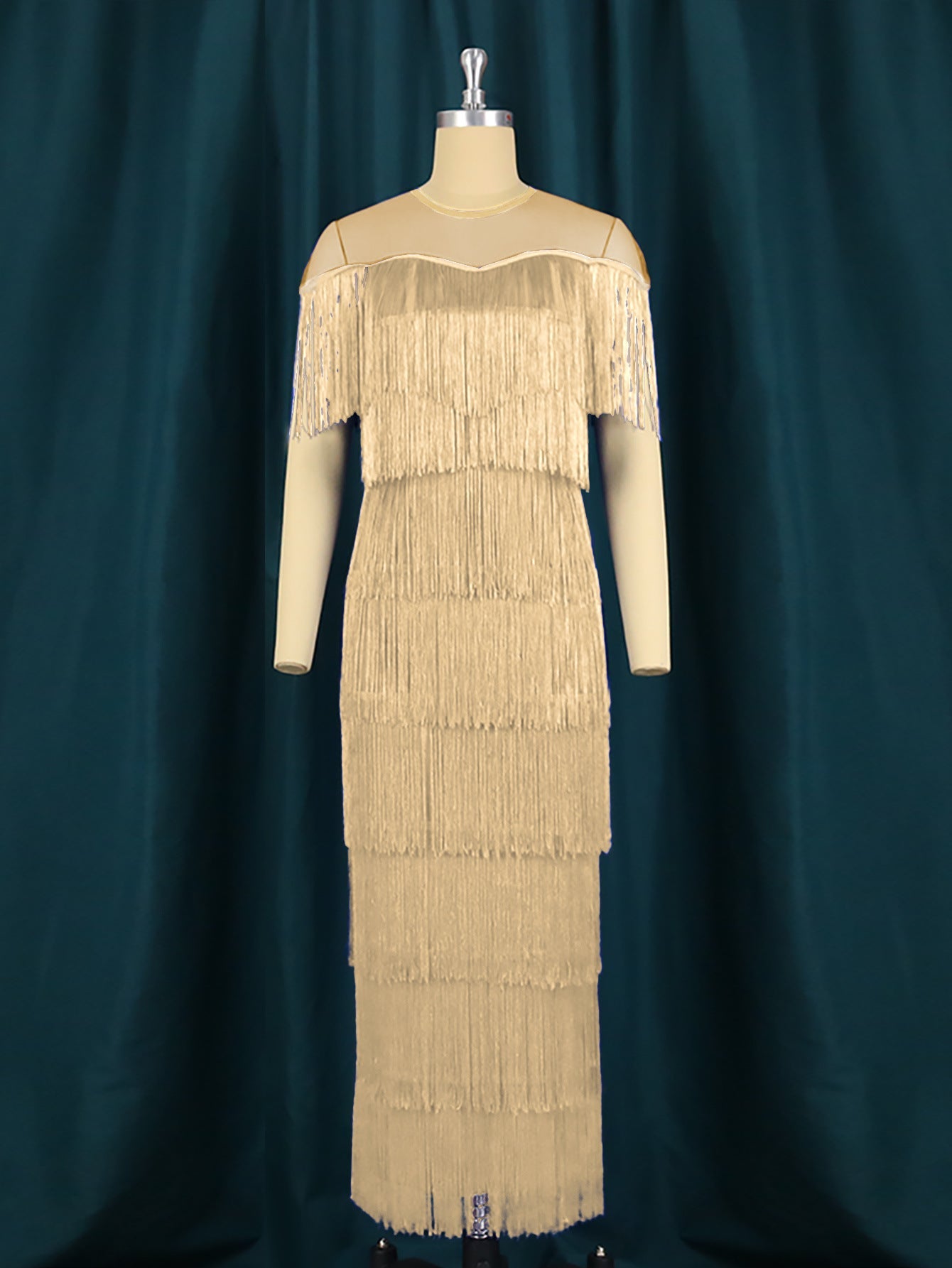 Robe maxi femme avec franges Mirla