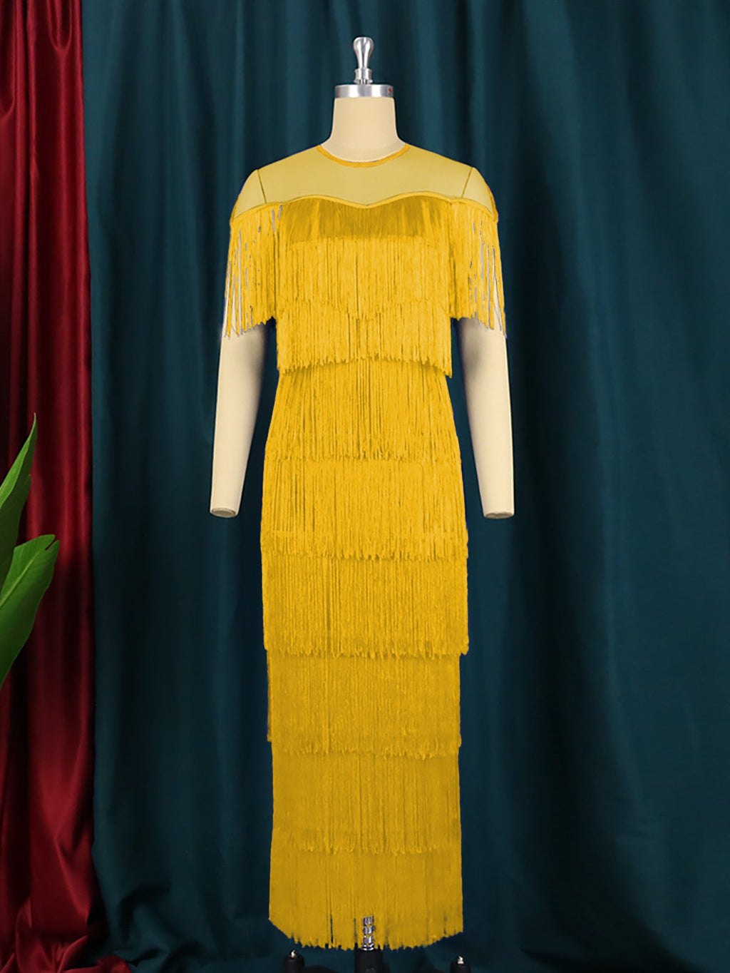 Robe maxi femme avec franges Mirla