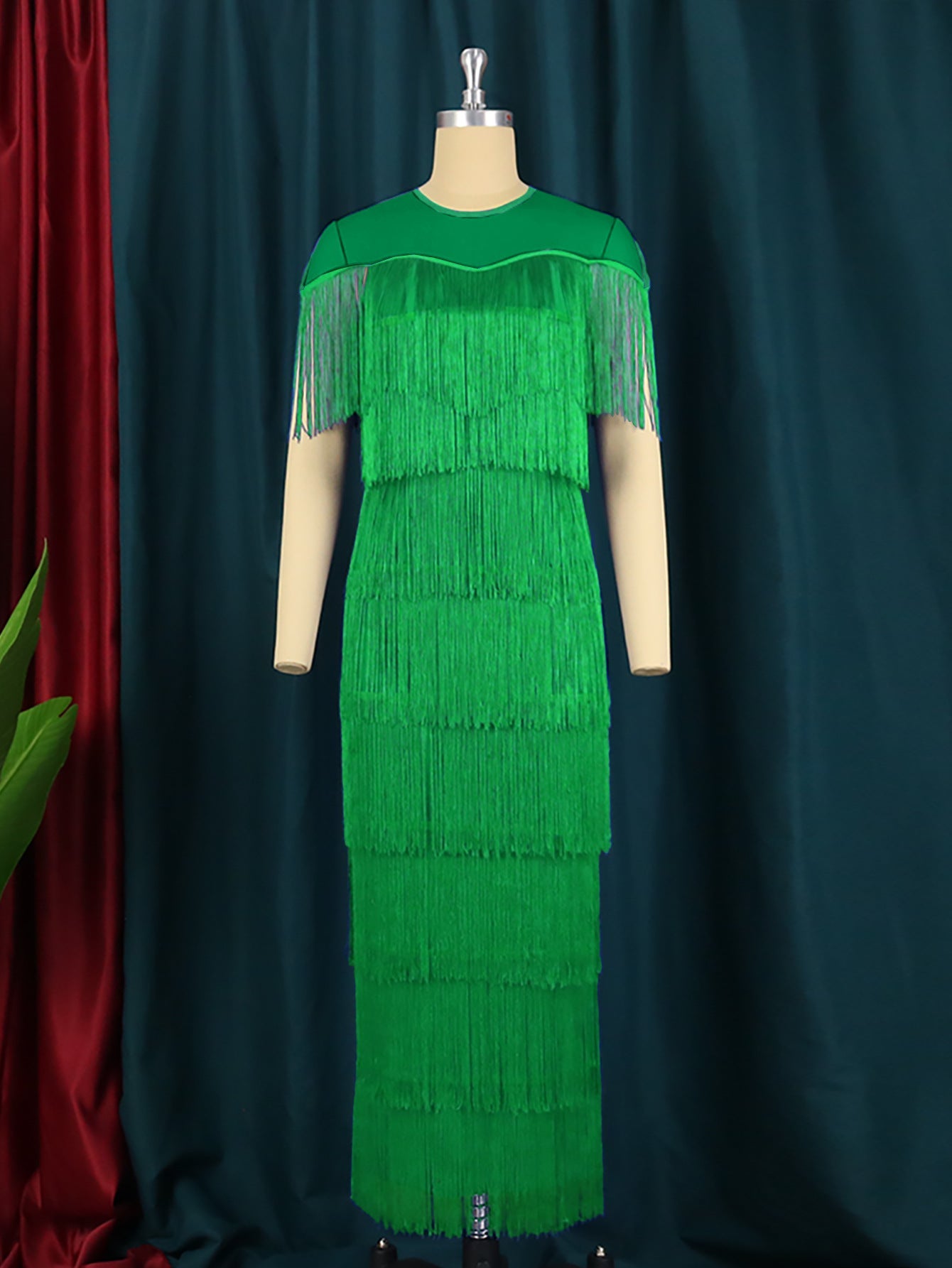 Robe maxi femme avec franges Mirla