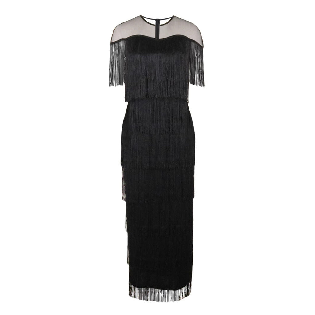 Robe maxi femme avec franges Mirla