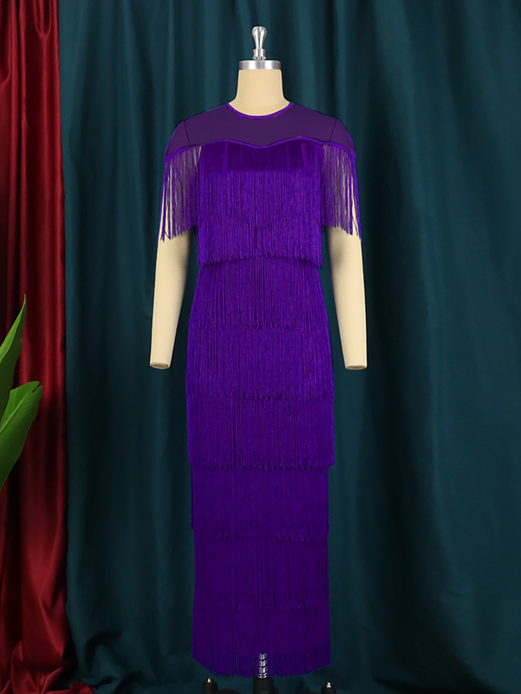 Robe maxi femme avec franges Mirla