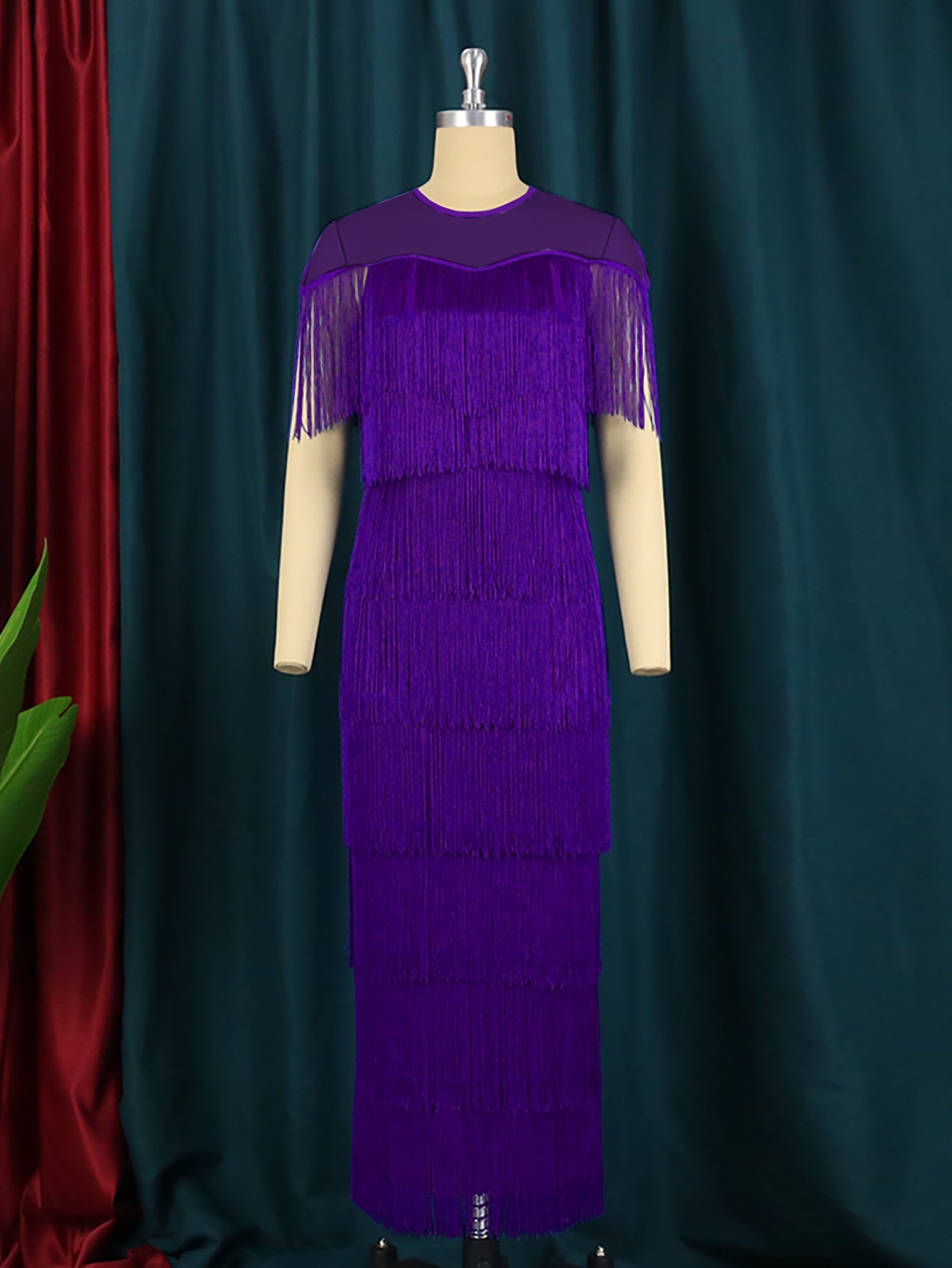 Robe maxi femme avec franges Mirla