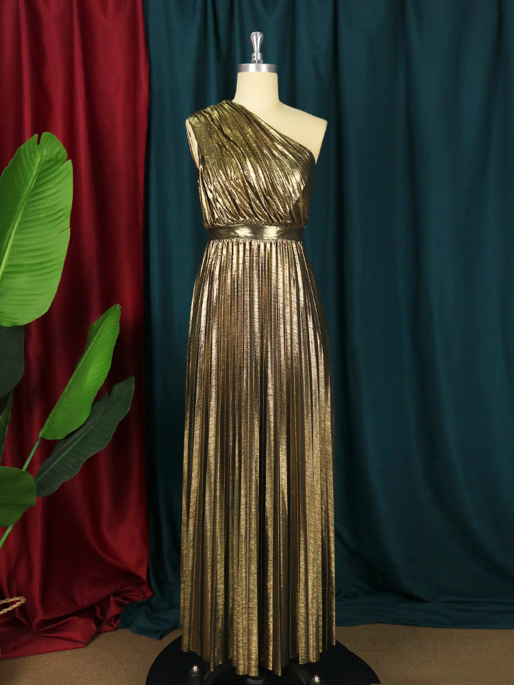 Robe de soirée plissée pour femmes avec haut scintillant Mirla