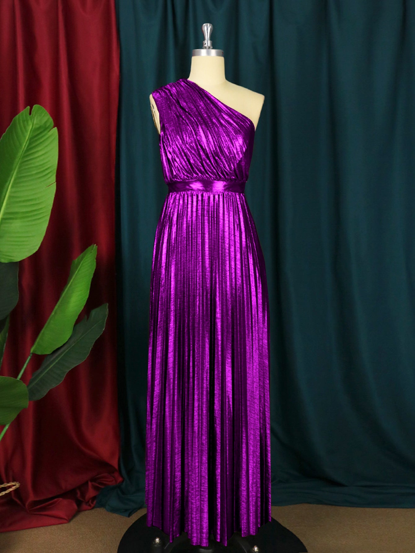 Robe de soirée plissée pour femmes avec haut scintillant Mirla