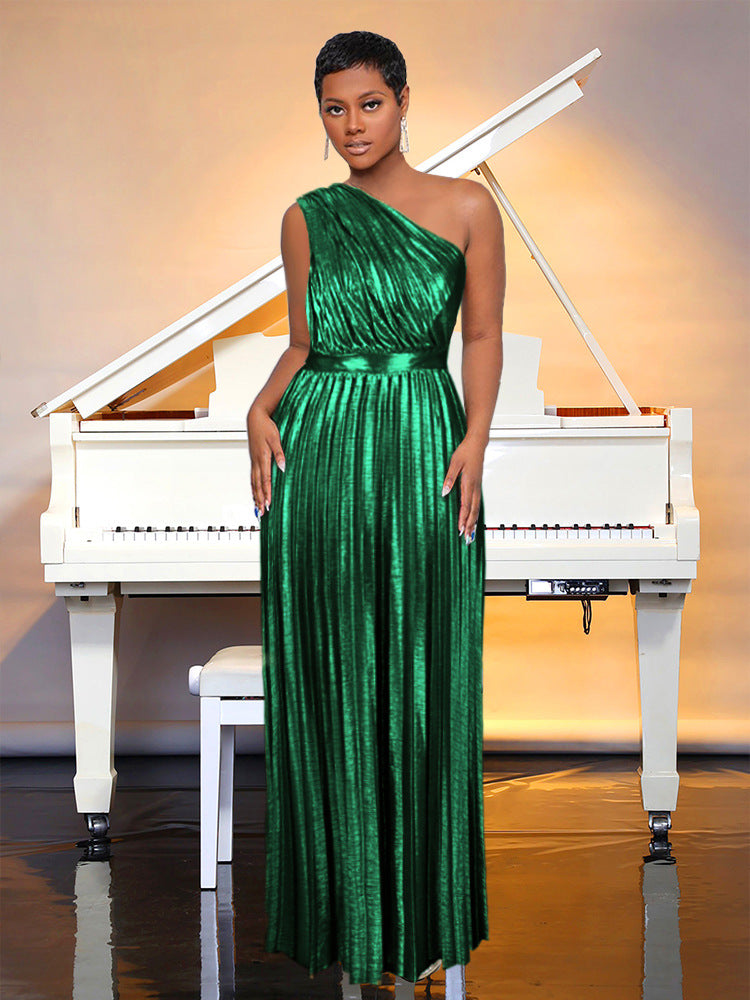 Robe de soirée plissée pour femmes avec haut scintillant Mirla