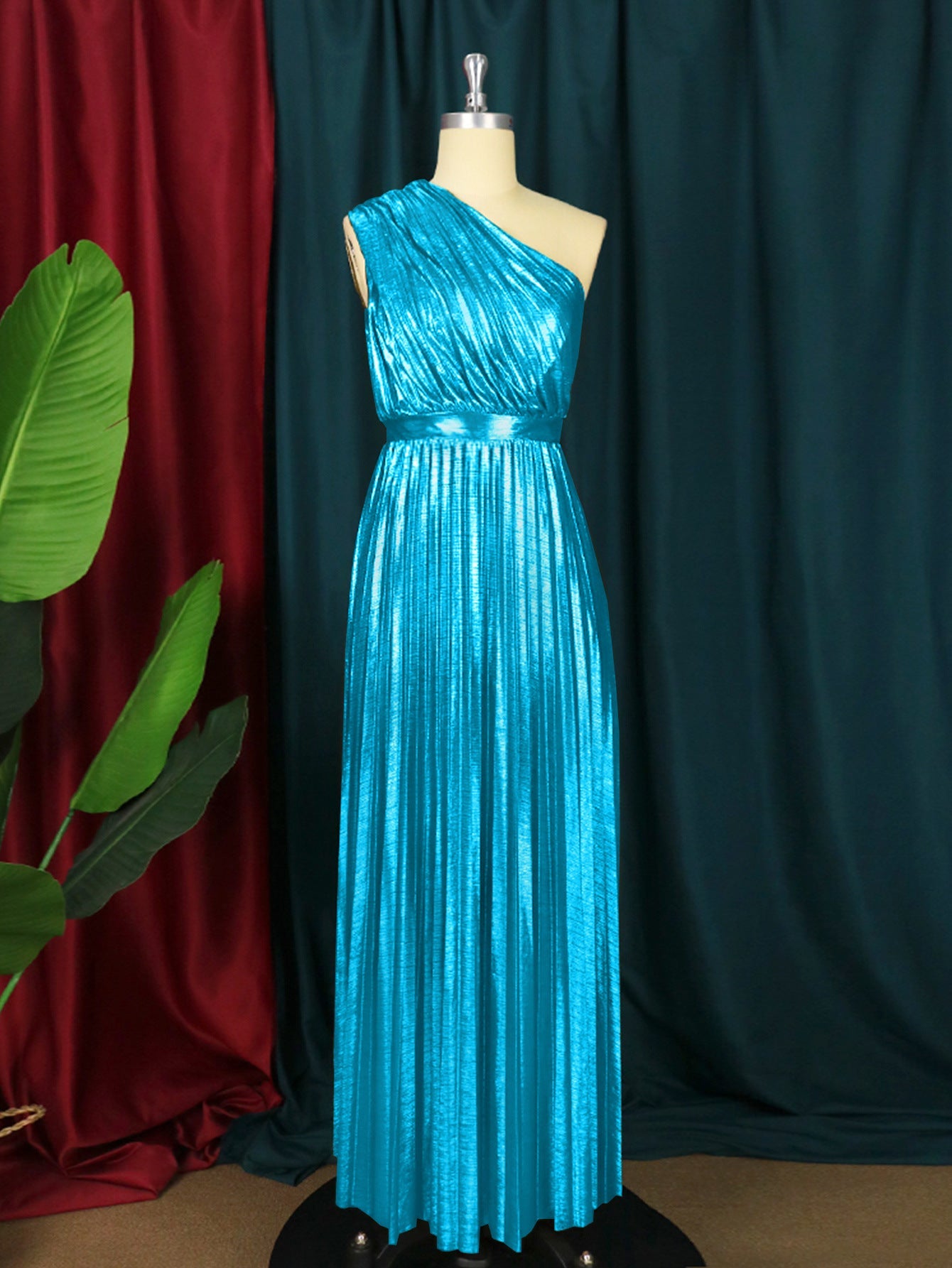 Robe de soirée plissée pour femmes avec haut scintillant Mirla