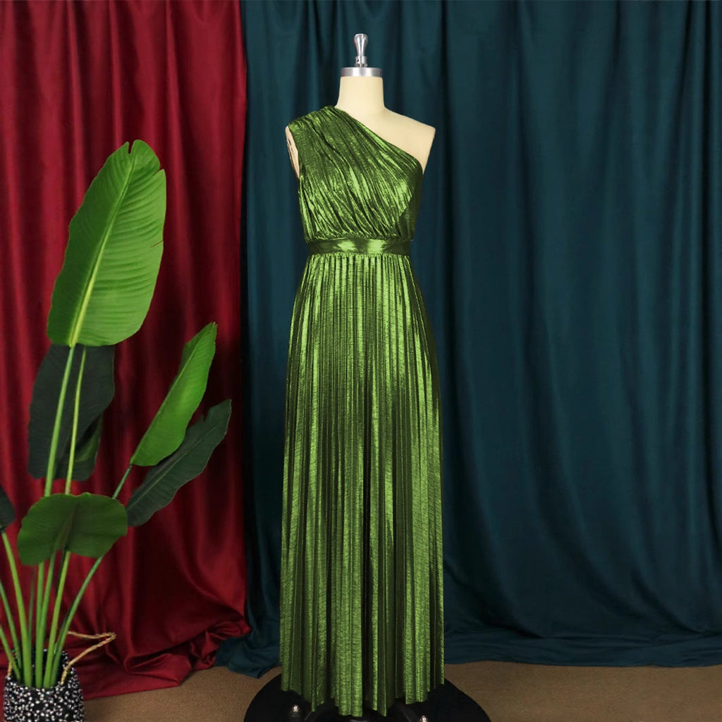 Robe de soirée plissée pour femmes avec haut scintillant Mirla