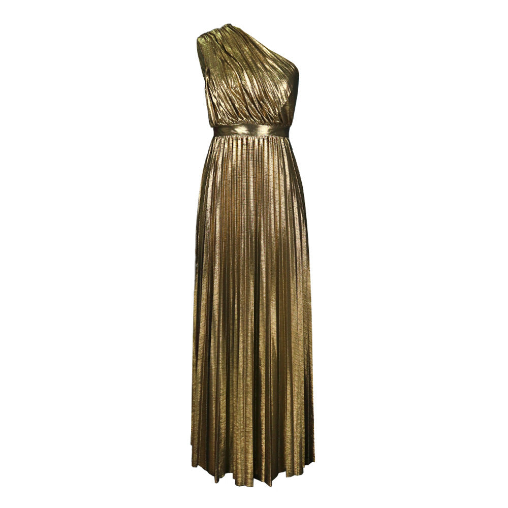 Robe de soirée plissée pour femmes avec haut scintillant Mirla