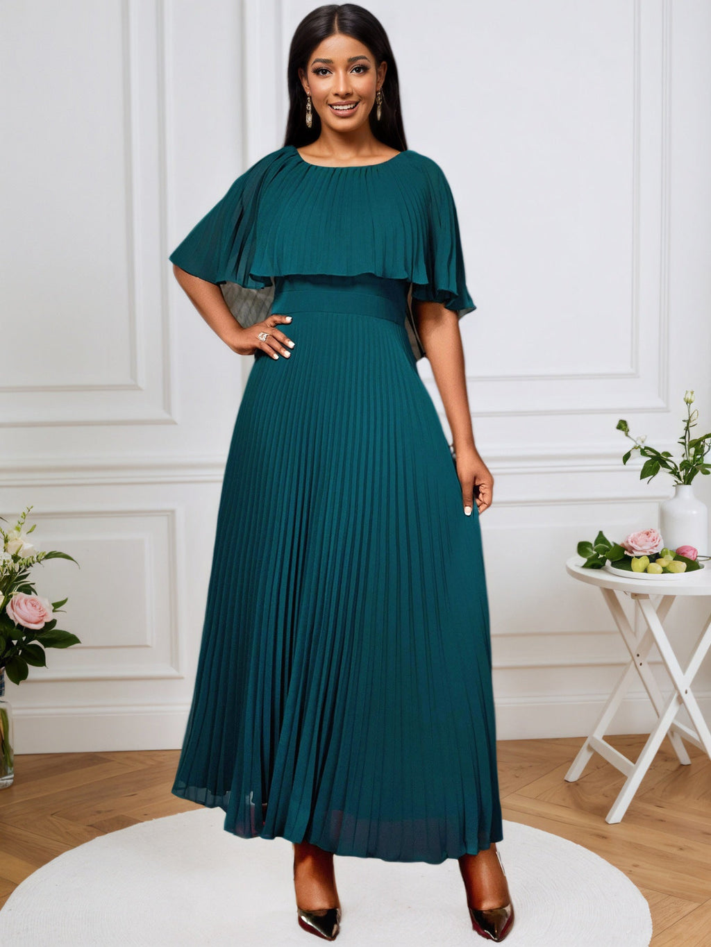 Robe Maxi Plissée pour Femmes avec Élégantes Drapés Mirla