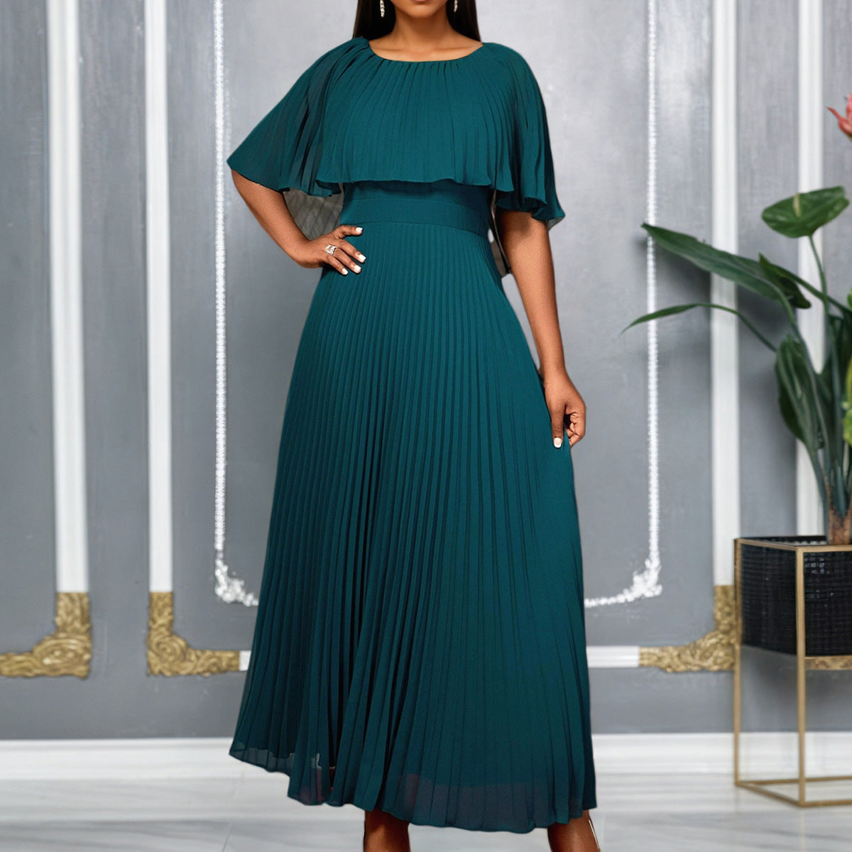 Robe Maxi Plissée pour Femmes avec Élégantes Drapés Mirla