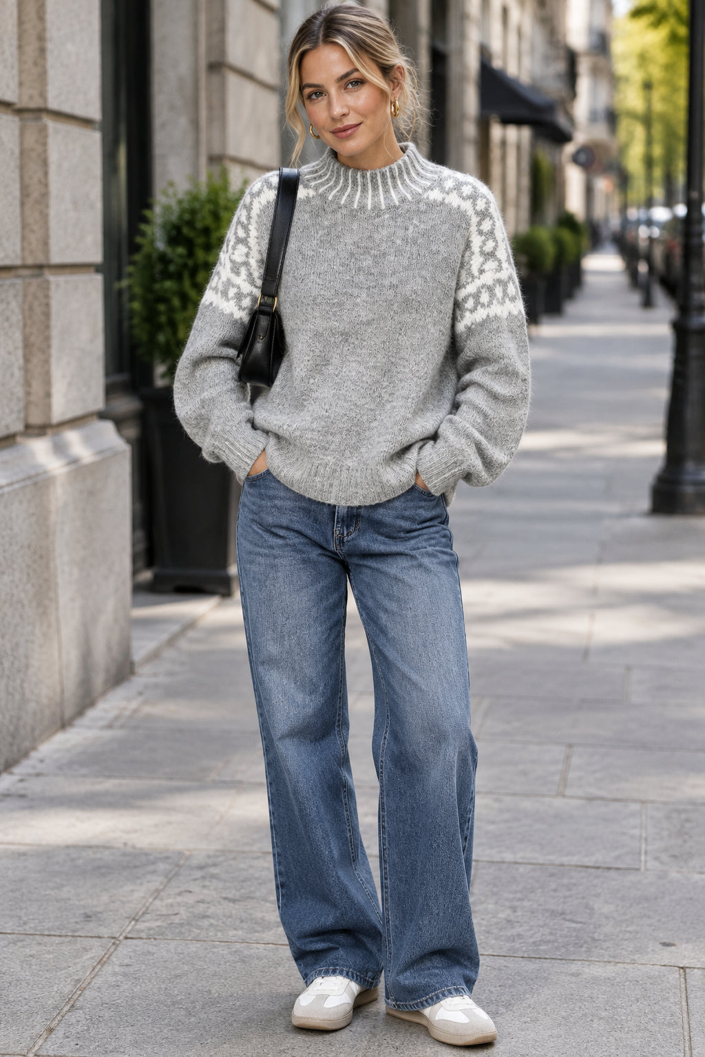 Pull Tricoté à Motif Décontracté
