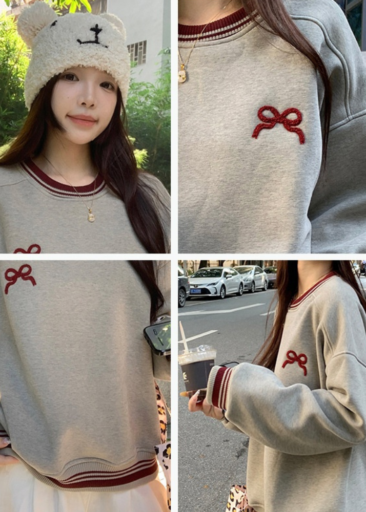 Sweatshirt à Nœud Coréen
