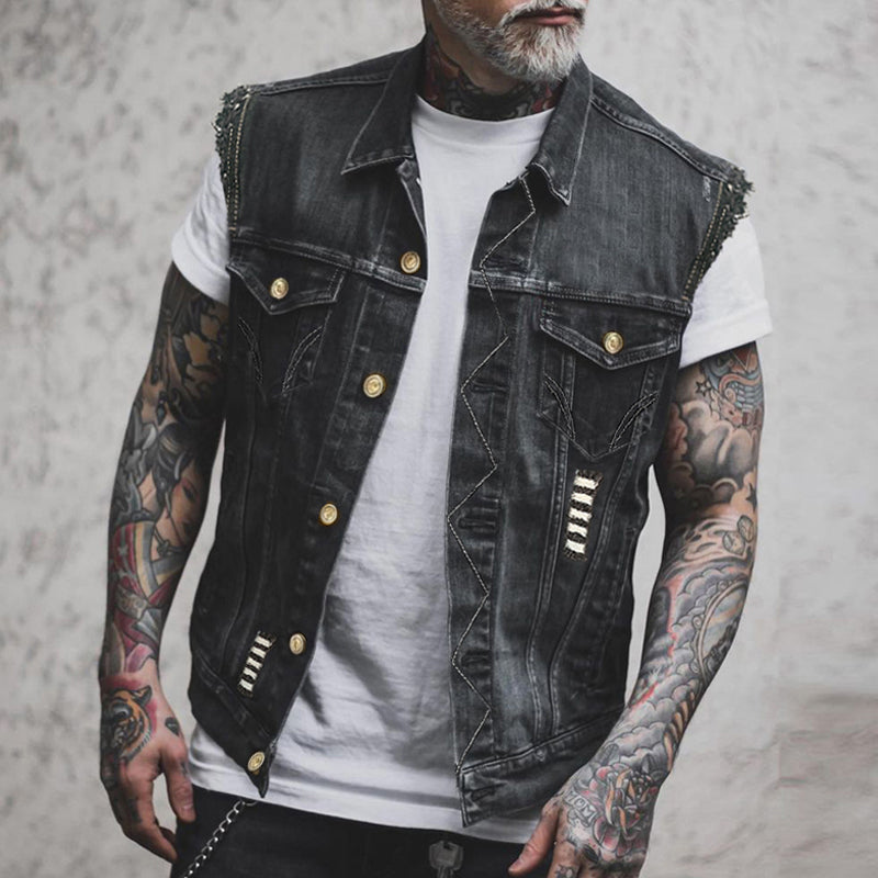 Noah | Gilet en denim décontracté et stylé pour hommes