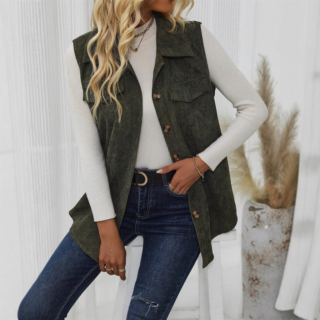 Sophie | Gilet chemise côtelé décontracté et élégant