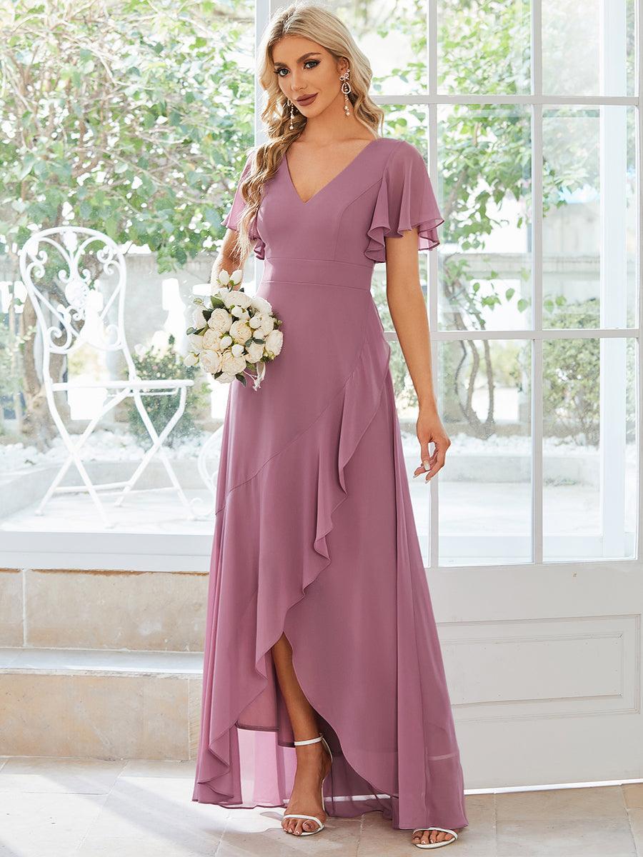Moreeza | Robe de demoiselle d'honneur fluide en chiffon
