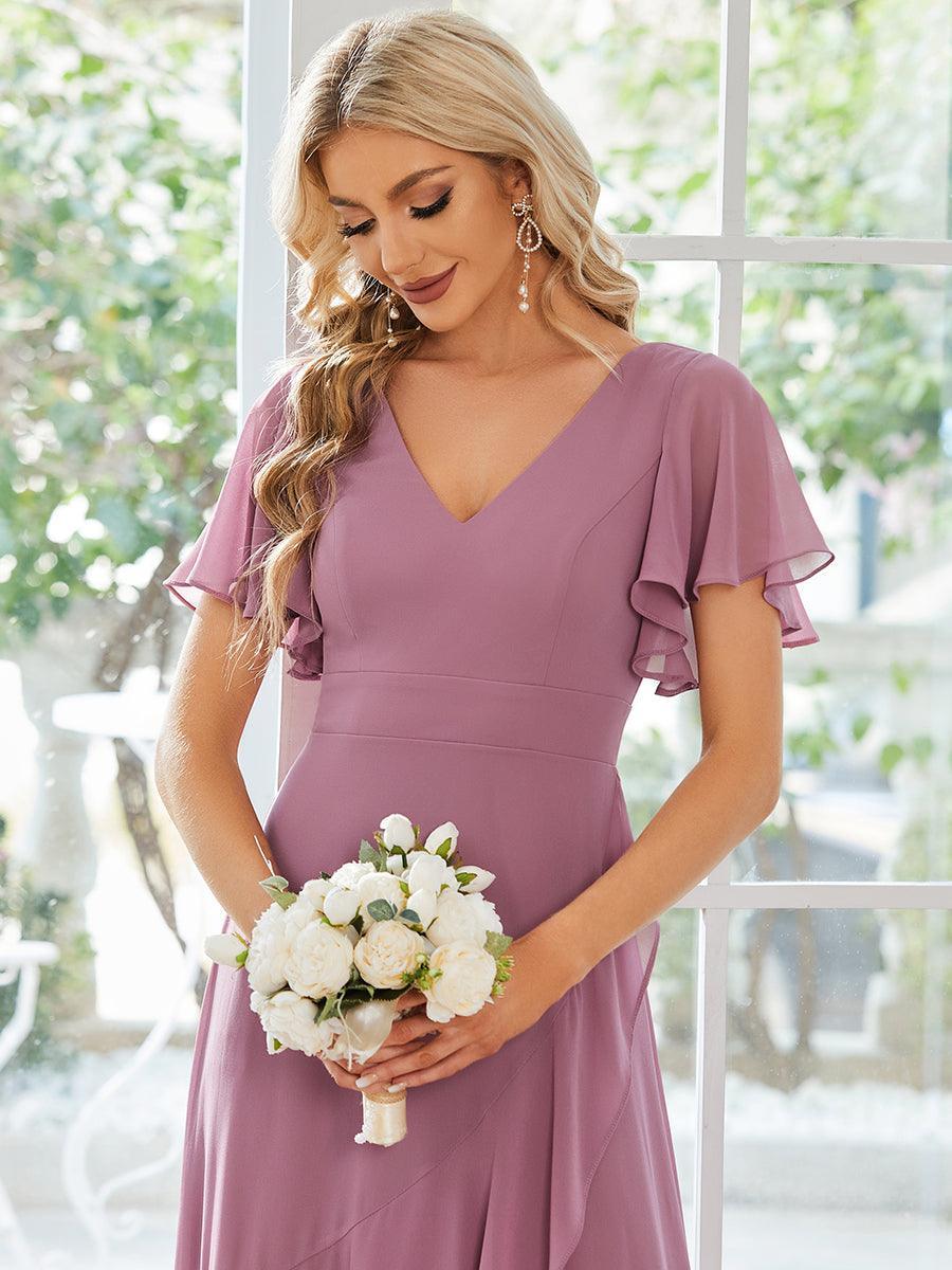 Moreeza | Robe de demoiselle d'honneur fluide en chiffon