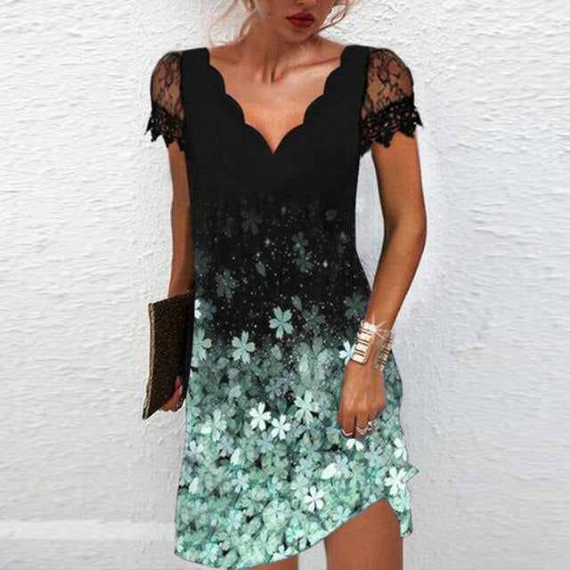 Anastasia | Robe Mini à Imprimé Floral à Col V pour Femmes