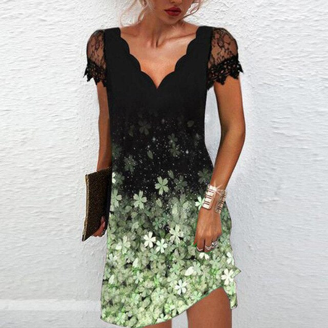 Anastasia | Robe Mini à Imprimé Floral à Col V pour Femmes