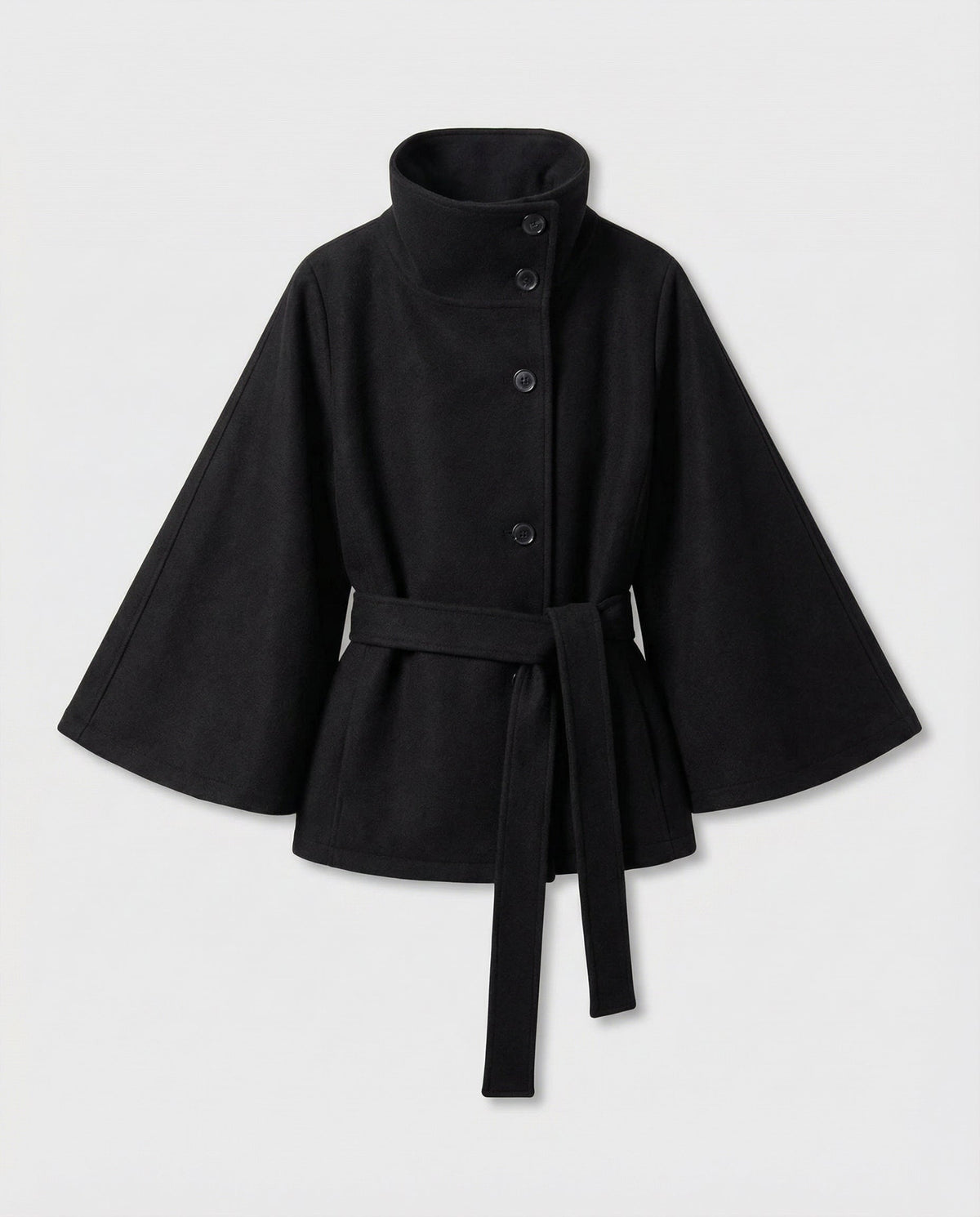 Veste enveloppante femme | Col montant & Ceinture à nouer