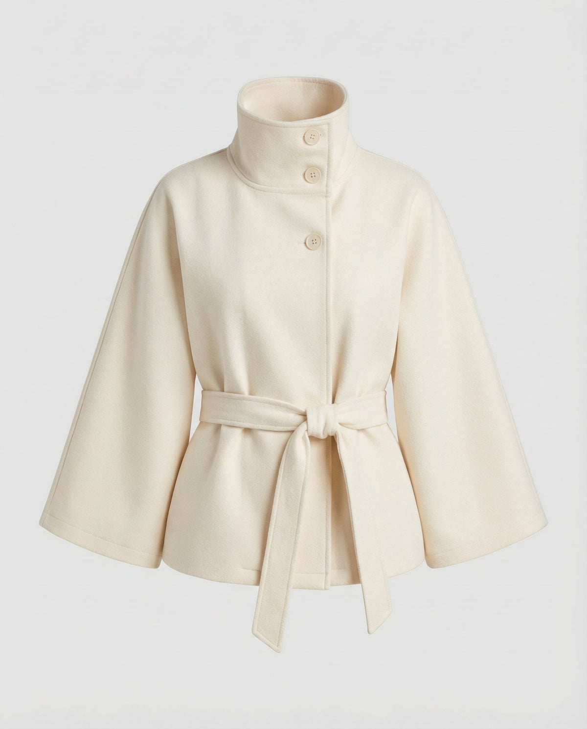 Veste enveloppante femme | Col montant & Ceinture à nouer