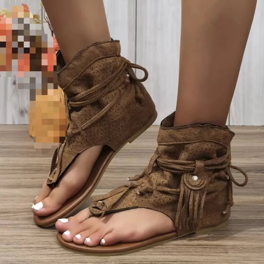 Sandales À Lacets Avec Bride Cheville Pour Femmes | Idéal Pour Saison Estivale
