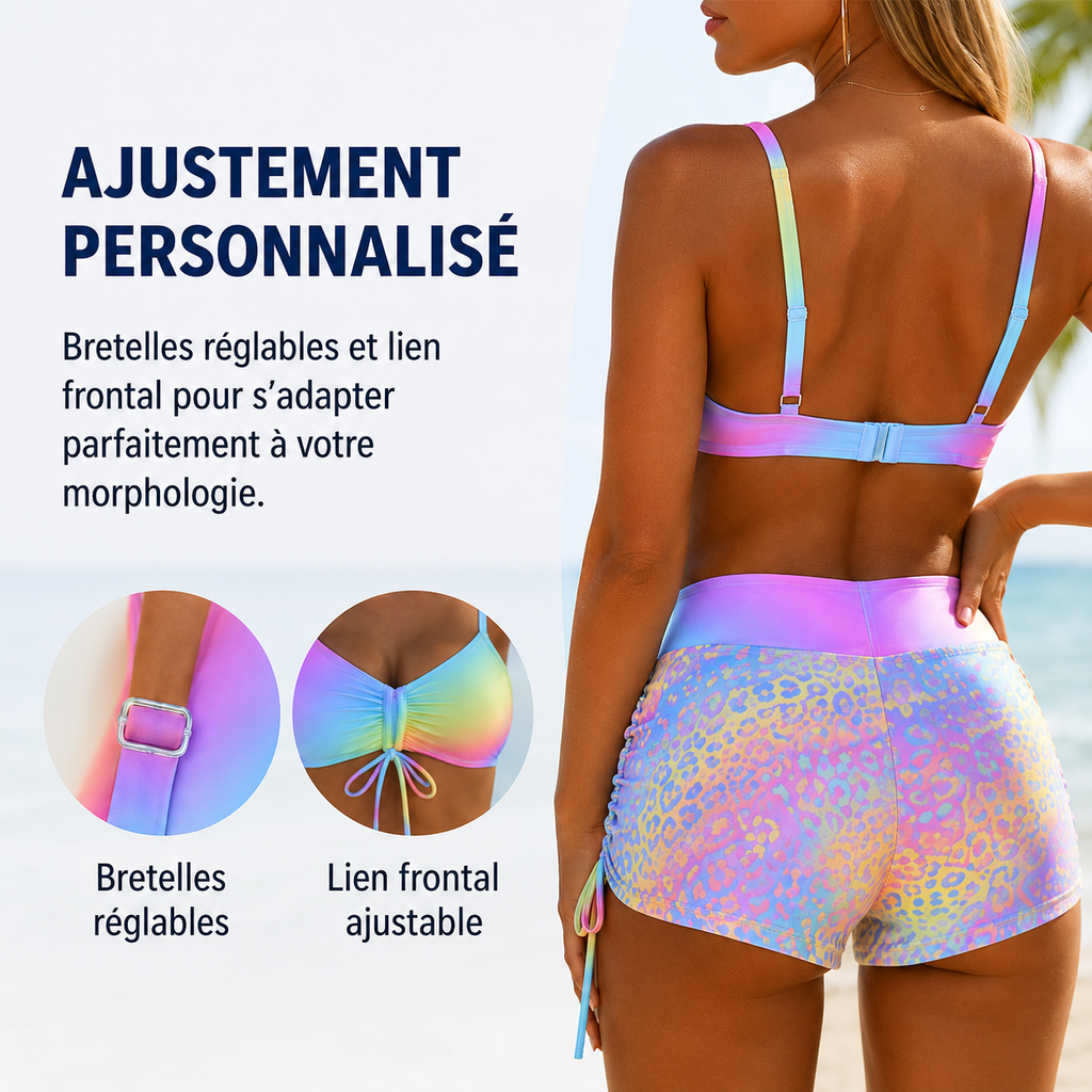 Emelita | Ensemble de maillot de bain accrocheur avec style short
