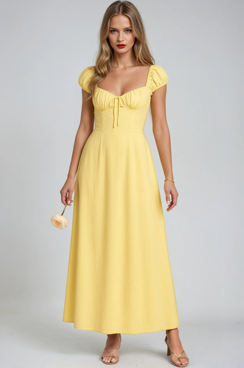 Robe Maxi Empire Jaune
