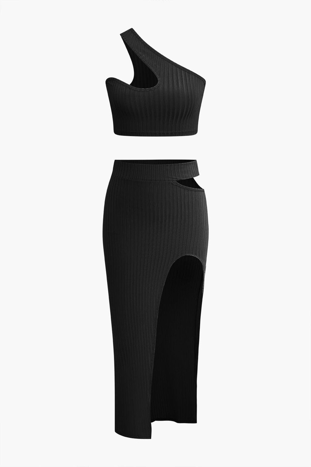 Ensemble Une Épaule Et Jupe Avec Fente Et Découpes Pour Femmes | Idéal Pour Soirées Et Occasions Spéciales
