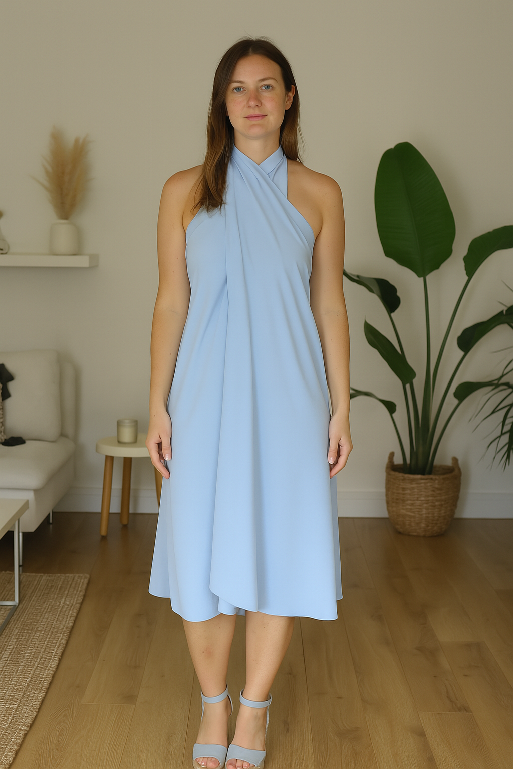 Robe Mini Femme avec Fente Latérale